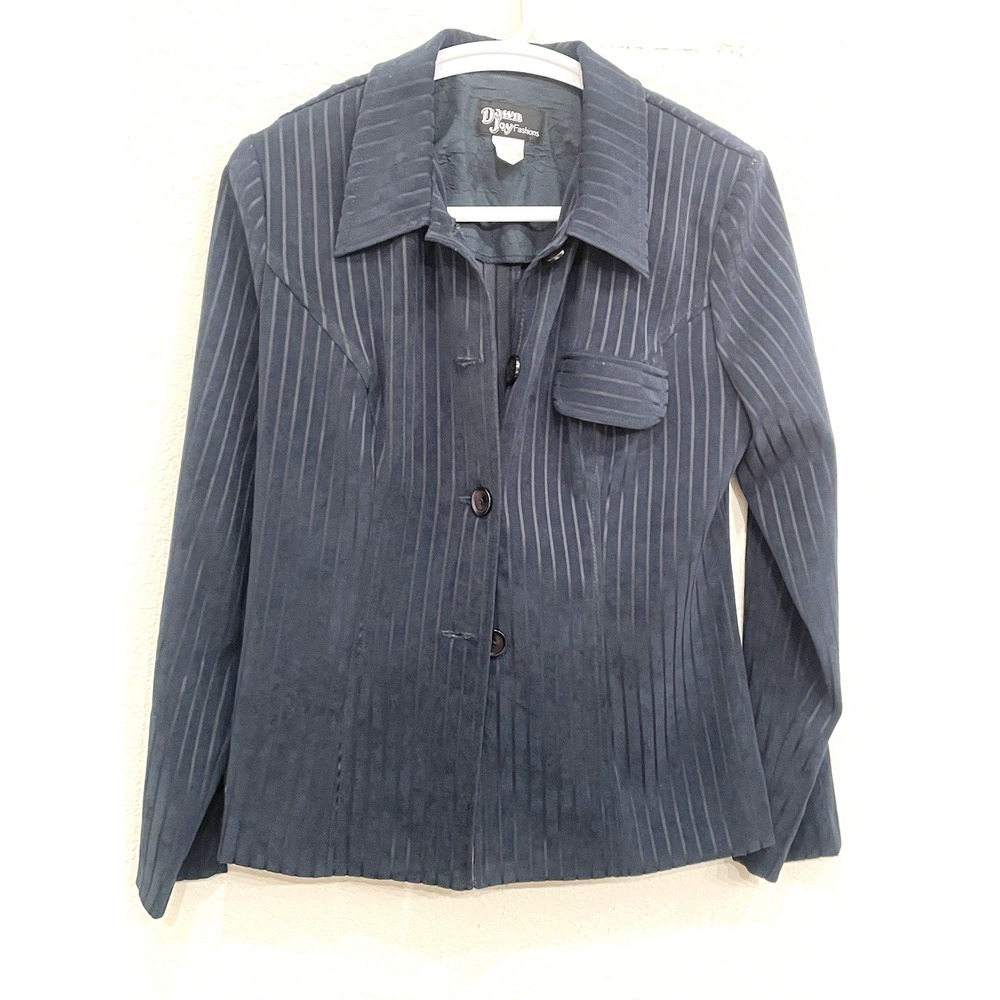 Vintage Women's Black Jacket Blazer‎ 7/8 Office Career Grunge Dawn Joy Fashions